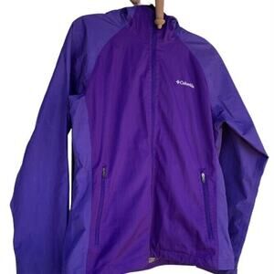 Columbia Womens Size Small Omni Heat Windbreaker Purple Jacket With Hood